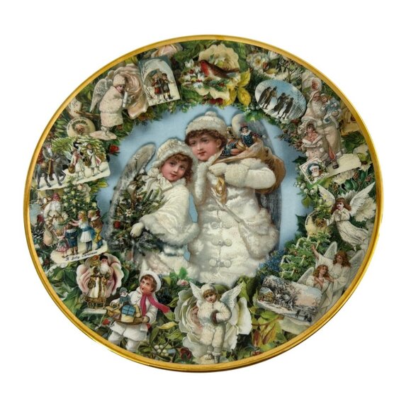 Christmas Angels Vtg Porcelain Plate Victorian Christmas Memories John Grossman - Picture 1 of 12